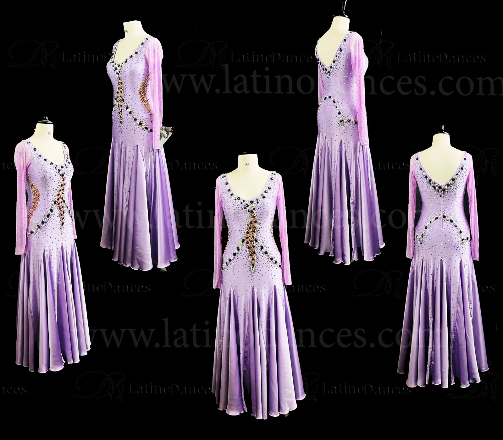 Elegant Lilac Smooth Ballroom Dress SM25810