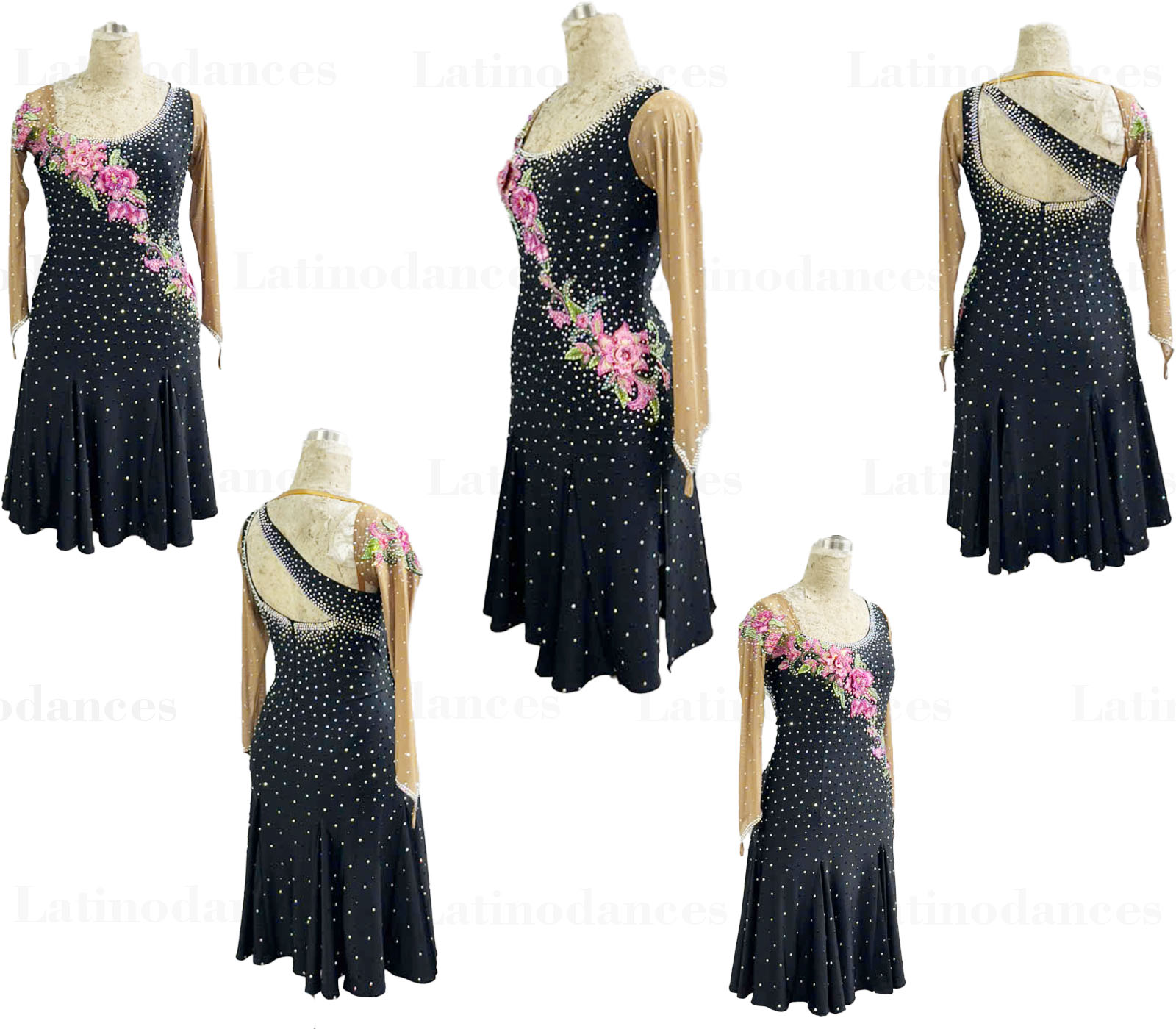 Black Floral Latin Rhythm Dress Overview Lt251215