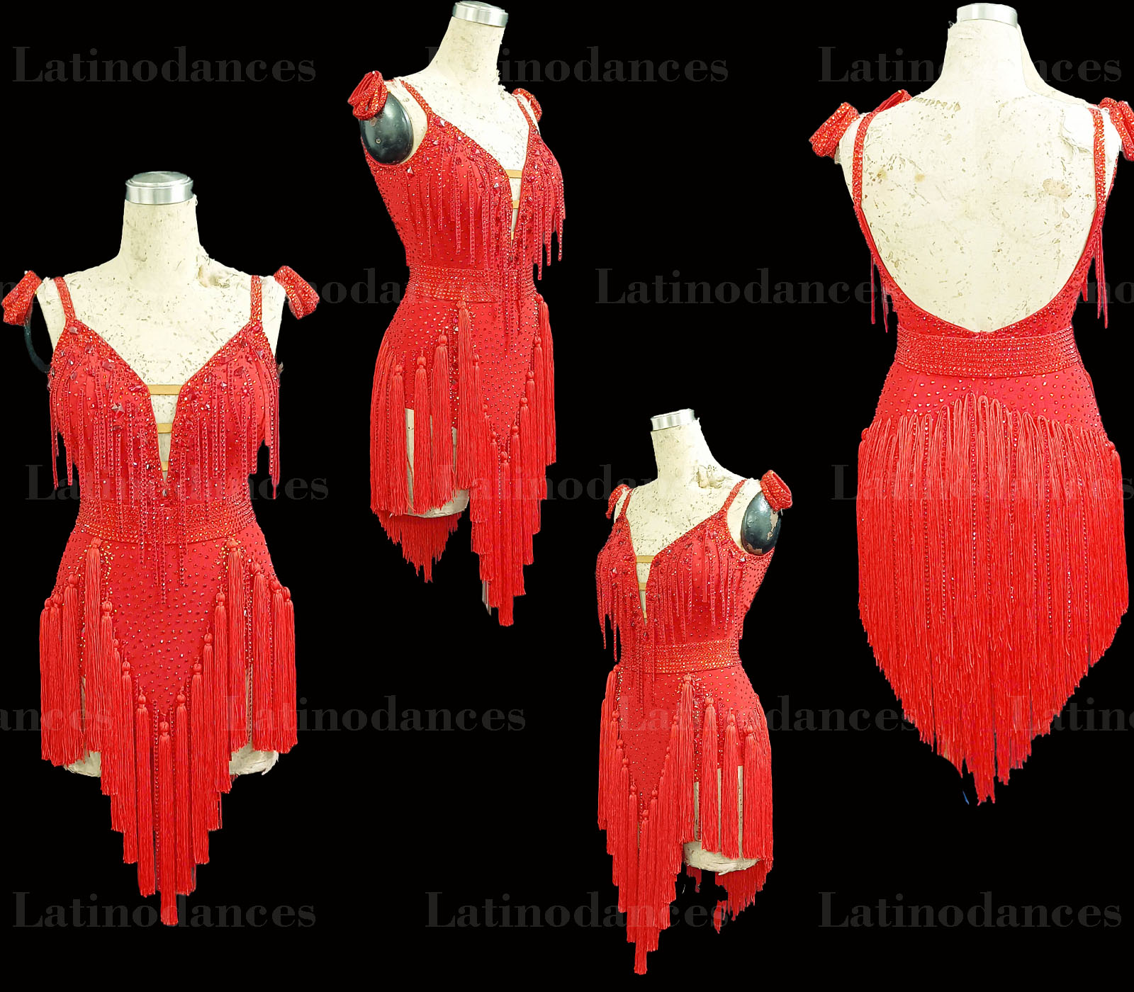 Red Fringe Latin Rhythm Dress Overview Lt2593