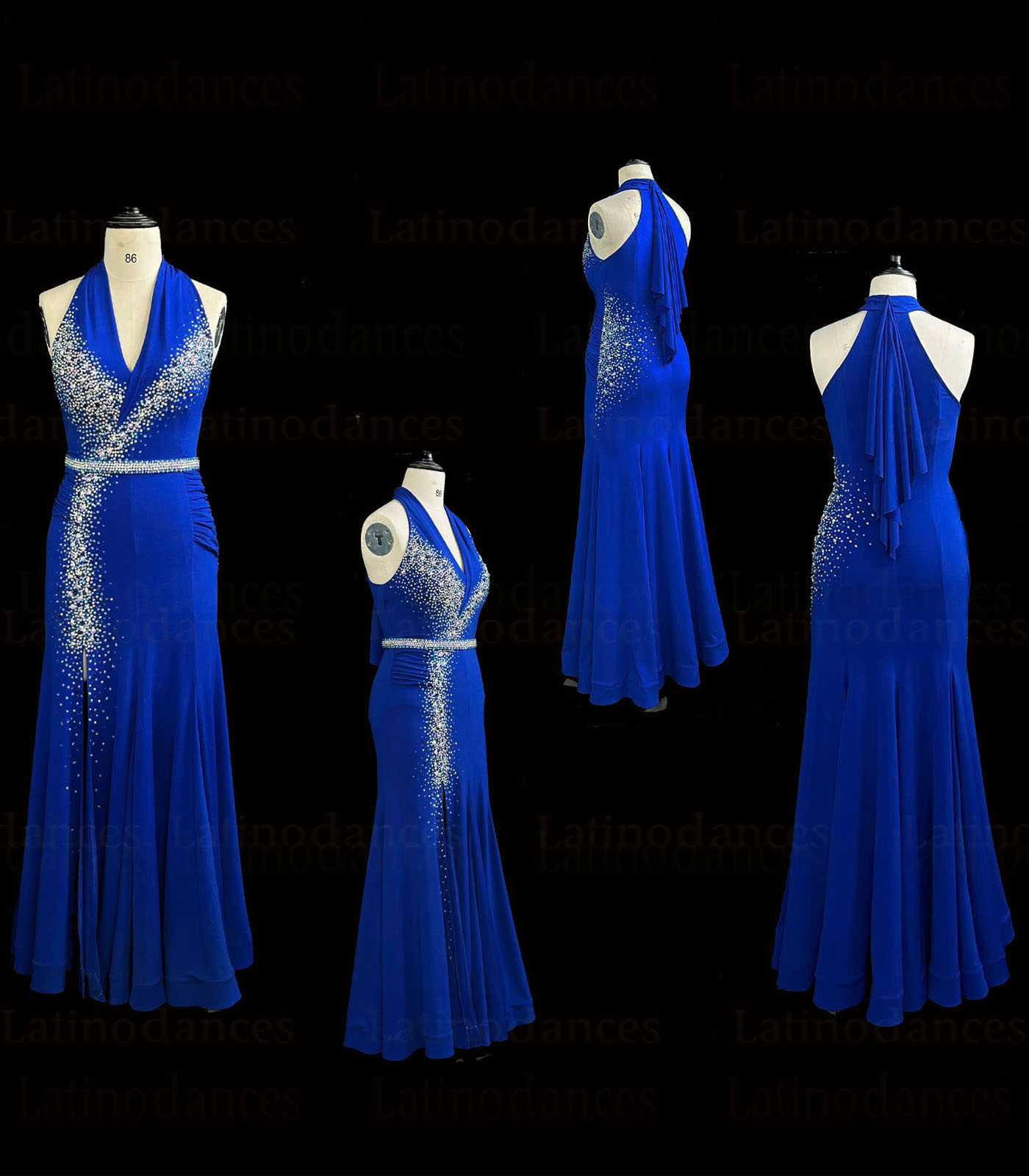 Royal blue smooth ballroom dress ST26411 overview